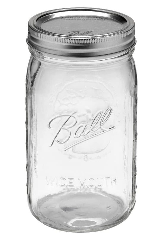 Ball Quart (32oz) Jar with Silver Lid, Wide Mouth, 1 Jar