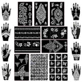 Henna Tattoo Stencil Kit - 97 Designs, 18 Reusable Sheets