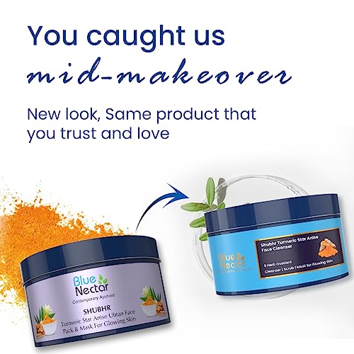 Blue Nectar Face Moisturizer & Turmeric Face Mask - Natural Ayurvedic Skincare Set for Radiant Skin