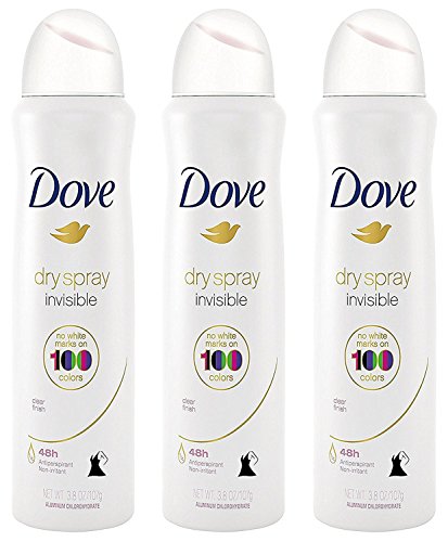Dove Antiperspirant Dry Spray - Invisible Clear Finish, 3-Pack