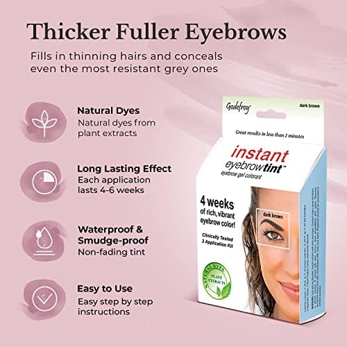 Godefroy Fast Acting Temporary Brow Color, Medium Brown – 3 Applications