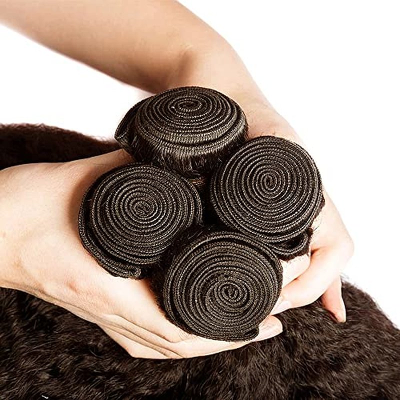 #4 Brown Yaki Straight Human Hair Bundles 3-Pack 150g