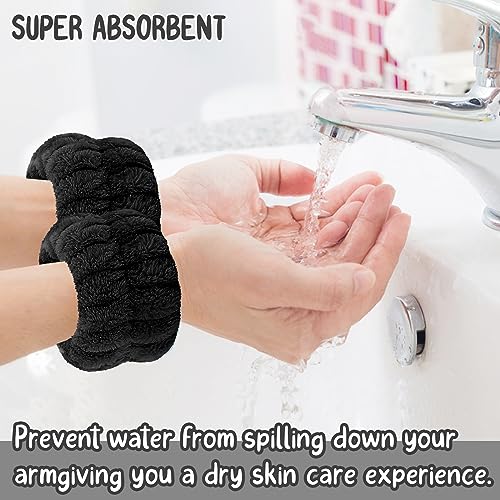 CERETIA Spa Headband & Wristband Set - 7pc Microfiber