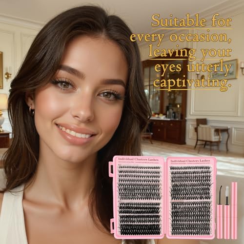 Lash Clusters Kit - 10-16mm DIY Individual False Eyelashes with Bond