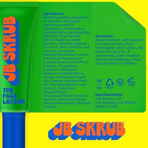 JB SKRUB The Face Lotion and Face Pads -Teen Boys, Tween and Kids Moisturizer for Cool Confidence, Grease-Free Freshness & Hydration with Blue Light Defense