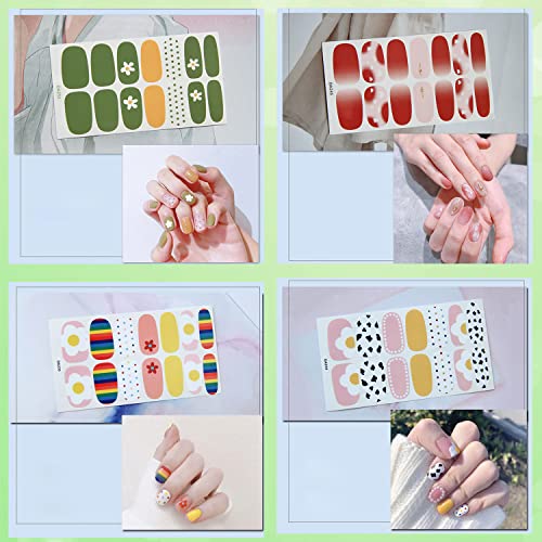 XEAOHESY 560 Pieces 40 Sheets Vibrant Color Nail Polish Strips Jamberry Nail Wraps Self-Adhesive Gel Nail Strips for Kids Real Nail Polish Stickers Full Wraps for Women Nail Art with Nail File