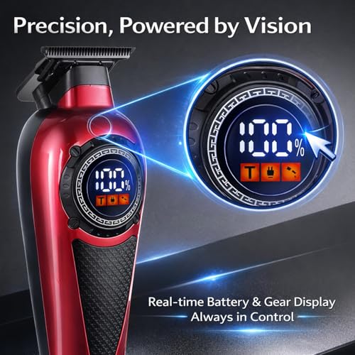 TARSHYRY Professional Barber Hair Clippers for Men, Rechargeable Hair Trimmer Kit for Home and Salon Grooming, High Power Low Noise,Ergonomic Design Electric Hair Trimmer