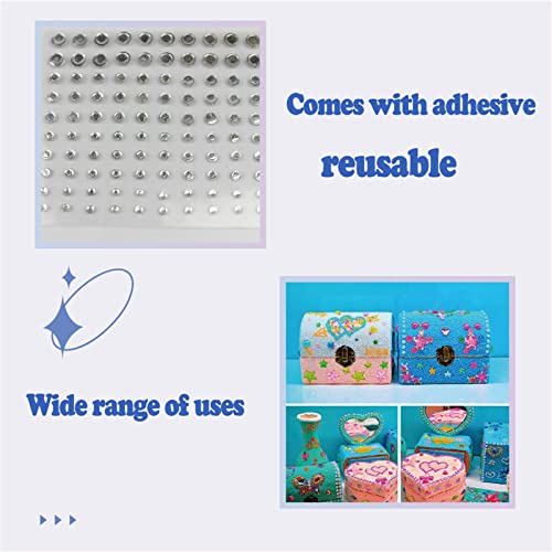 8 Sheets Face Jewels Stick On, Self Adhesive Eye Body Face Gems Jewels Rhinestone Stickers, Makeup Rhinestones Eye Hair Body Jewels Diamond, for Women Festival Party Tattoo DIY Nail Art Decoration