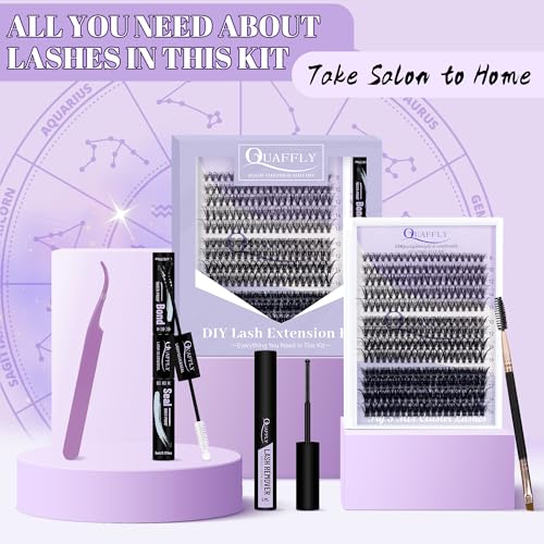 Lash Clusters Kit 30D 40D 60D - 260 Eyelash Clusters with Bond, Seal & Tools