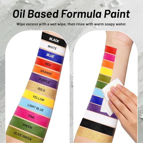 3PCS Face Body Paint Stick Set - Blue White Red