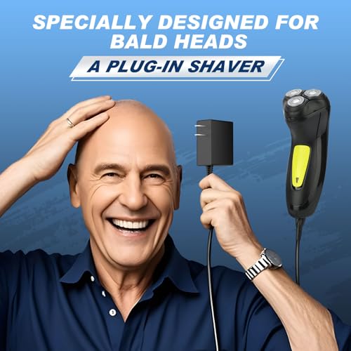 BlueFire Head Shaver for Bald Men, Corded 3D Electric Rotary Shavers with Pop-up Trimmer,Bald Head Close Shaver for Men, Rotary Shaver Electric Dry Shave