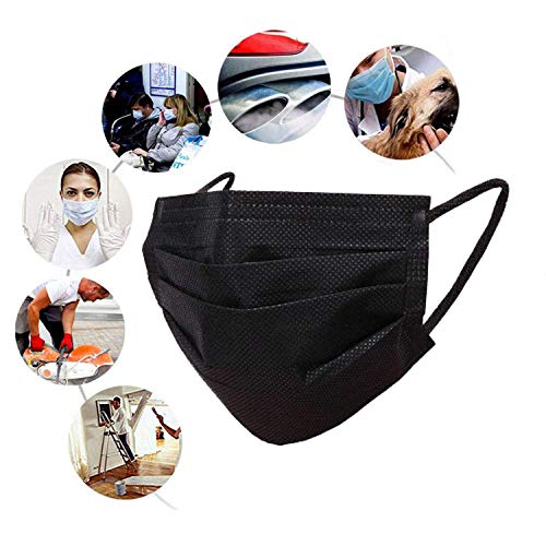 Wecolor Black Disposable Face Masks 100 PCS, 3-Ply Protection