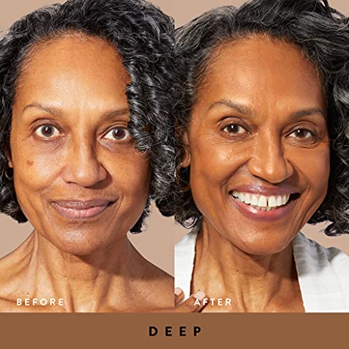 LAURA GELLER Quench-n-Tint Hydrating Lightweight Tinted Moisturizer, Deep + Latex-Free Full Face Makeup Blending Sponge - Sheer Foundation for Daily Use