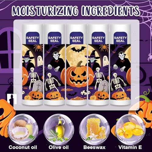 Dmsky 60 Pcs Halloween Lip Balm - Party Favors & Goodie Bag Fillers
