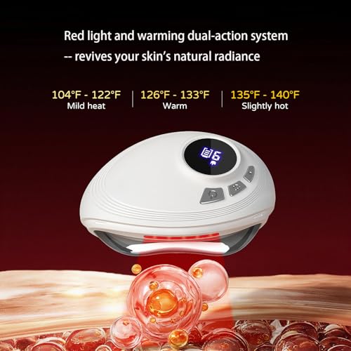 SHMHE LED Red Light Gua Sha Massager for Face & Neck Skin Tightening