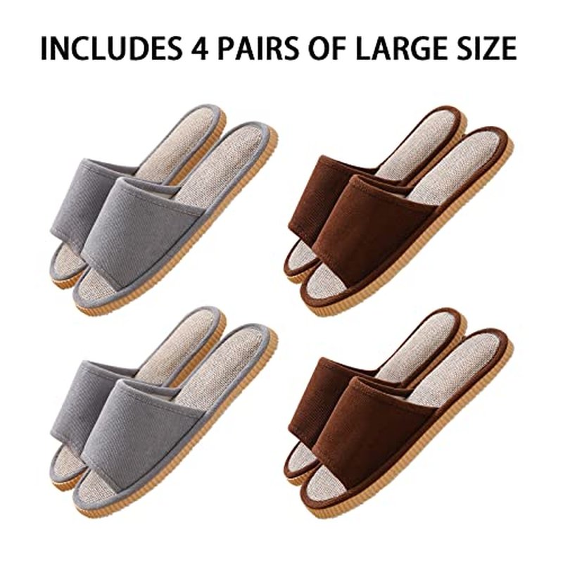 8 Pairs Disposable Slippers for Guests,House Slippers for Guests, Open Toe Indoor Slipper Comfortable Washable,Multi-Color Casual Spa Slipper for House,Hotel,Travel,Unisex Universal Size