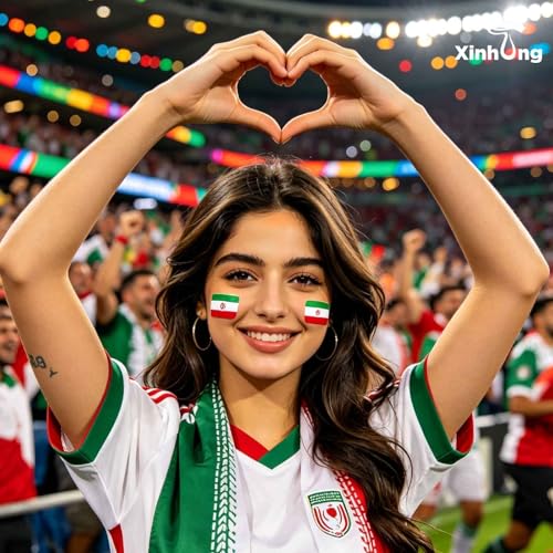 40 Pcs Iran Flag Temporary Tattoos, Waterproof Face Stickers