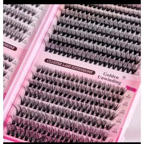 Eyelash Clusters 20D+30D+40D+50D Lash Clusters Wispy Individual Lashes 560 PCS D Curl Lash Extension 9-12MM Natural Lashes