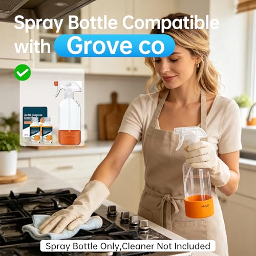 Spray Bottle 16oz 2-Pack with Silicone Sleeve & 3-Mode Nozzle