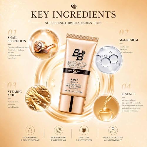 BB Cream SPF 50 Tinted Moisturizer with Snail Filtrate, 40g