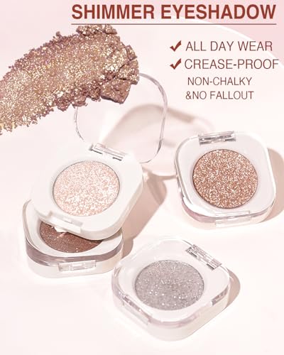 Glitter Eyeshadow Duo - Long-Lasting Shimmer Gold & Champagne
