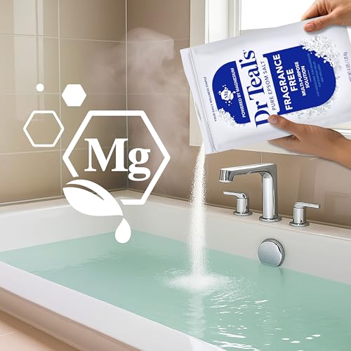 Epsom Salt Magnesium Soak 4 lbs Fragrance-Free Pain Relief Bath Salts - 64 Ounce
