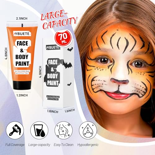 Orange Water-Based Face & Body Paint 70ml Tube