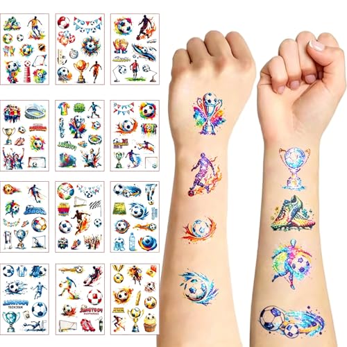 Soccer Temporary Tattoos - 12 Sheets Football Party Favors