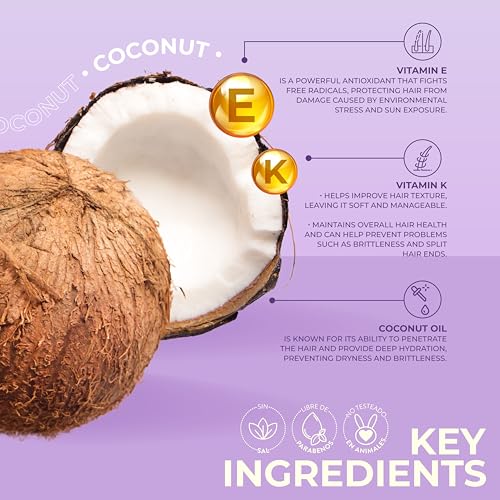 naissant Coconut Shampoo | Deep Repairing and Hydrating Dry Hair | Moisturizing, Protector for Dry, Damaged, Color Treated & Natural Hair | Salt & Paraben Free (10.1 Fl Oz)