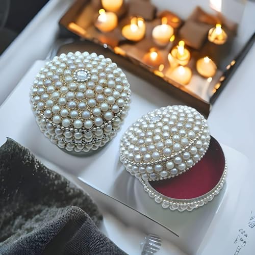 Pearl Jewelry Box Silver 3 Inch Aluminum Organizer