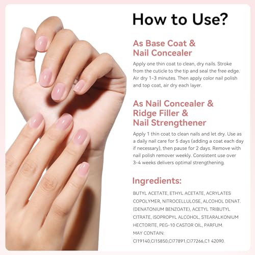 Nailshion 4-in-1 Illuminating Nail Concealer Base Coat & Ridge Filler