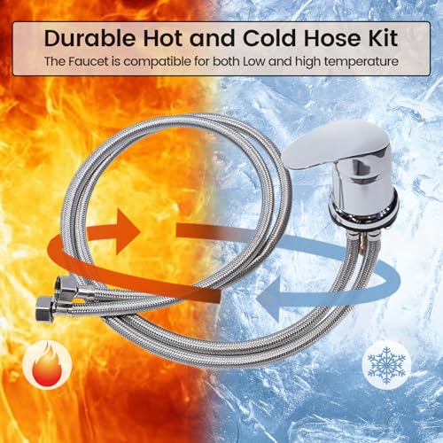 Salon Shampoo Bowl Faucet Vacuum Breaker Kit, Faucets for Shampoo Bowls with Hose and Sprayer Replacement Part, Hair Salon Faucet Sprayer Hose Set