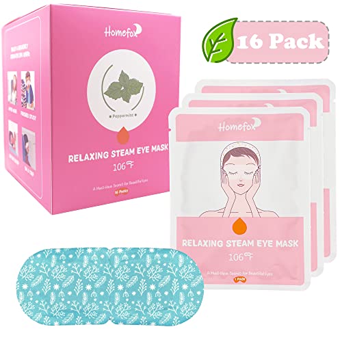 HOMEFOX Disposable Steam Eye Mask for Dry Eye Care - 8 Pack Heating Eye Mask for Dark Circles and Puffiness Relief Soothing Warm Eyes Masks Pads, Fragrance Free