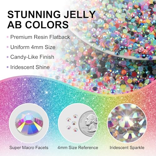 20,000pcs 4mm Rhinestones Kit with 28 Colors & Glue for Crafting