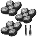 3-Pack Replacement Blades for Bald Men's Electric Head Shaver - Easy to Install & Clean, Durable Stainless-Steel Blades - Wet & Dry, Close & Bump-Free Shave for Head, Face & Body
