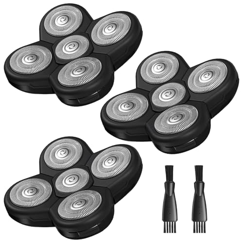 3-Pack Replacement Blades for Bald Men's Electric Head Shaver - Easy to Install & Clean, Durable Stainless-Steel Blades - Wet & Dry, Close & Bump-Free Shave for Head, Face & Body