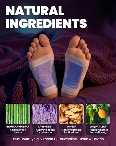 BloomLab Lavender Bamboo Vinegar Foot Pads | 30 Count