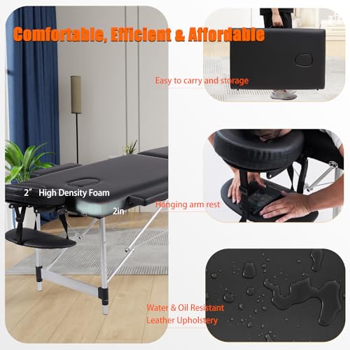 VIRRMO Portable Massage Table with Neck Stretcher, 84in