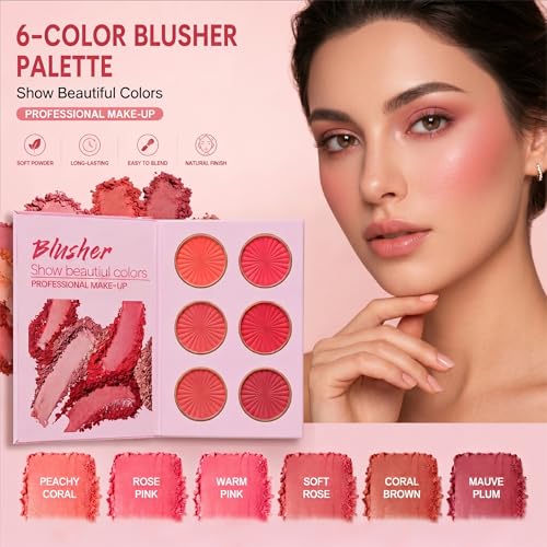 5-in-1 Makeup Palette Book with Eyeshadow, Blush & Contour
