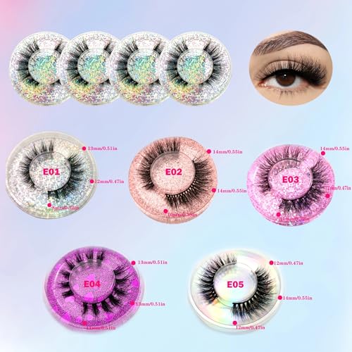 5D Faux Mink False Eyelashes 10 Pairs Fluffy Reusable