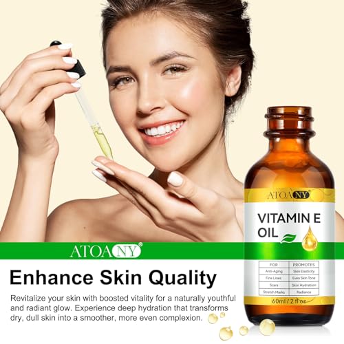 Vitamin E Oil 2 Fl Oz - Natural Antioxidant for Skin & Hair