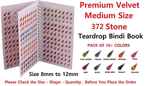 Multicolour Stone Bindi Sticker Book - 372 Mix Size Bindis