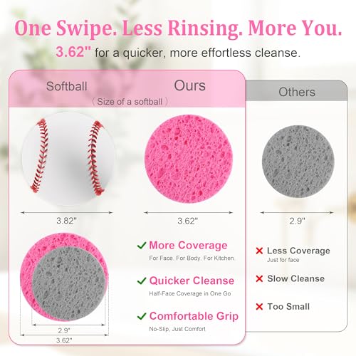 Compressed Natural Cellulose Facial Sponges - 60 Pcs, 3.15in