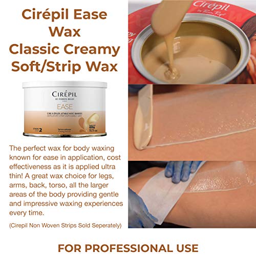 Cirepil - Ease - 400g / 14.11 oz Soft Wax Tin - Creamy Rosin-Free Strip Wax for Sensitive Skin - Non-Sticky & Easy Application - Professional Body Hair Removal