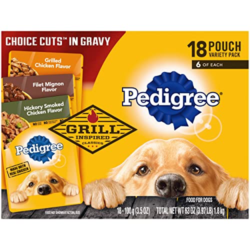 Pedigree Choice Cuts In Gravy Adult Soft Wet Dog Food 18-Count Variety Pack, 3.5 oz Pouches