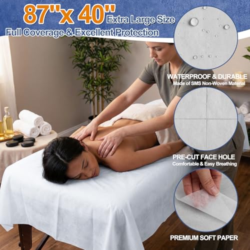 87x40 Disposable Massage Table Sheets 50/Roll Non-woven