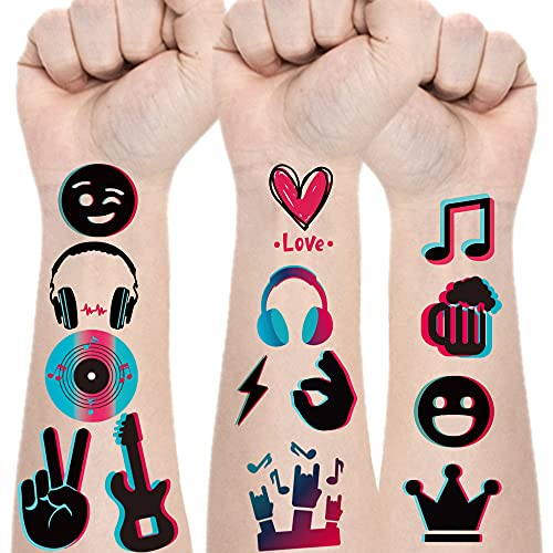 Music Temporary Tattoos Stickers 94 Styles - Kids Party Favors
