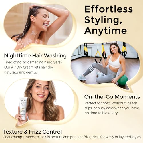 GARPGONA Air Dry Hair Cream for Curly & Fine Hair, Hydrating Styling Leave-In