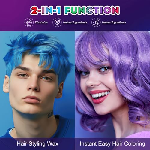 Temporary Hair Color Wax 4 Colors for Kids & Teens