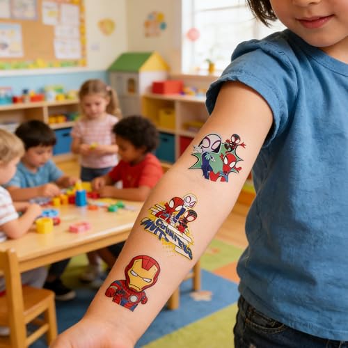 60 Piece Superhero Temporary Tattoos for Kids Party Favors